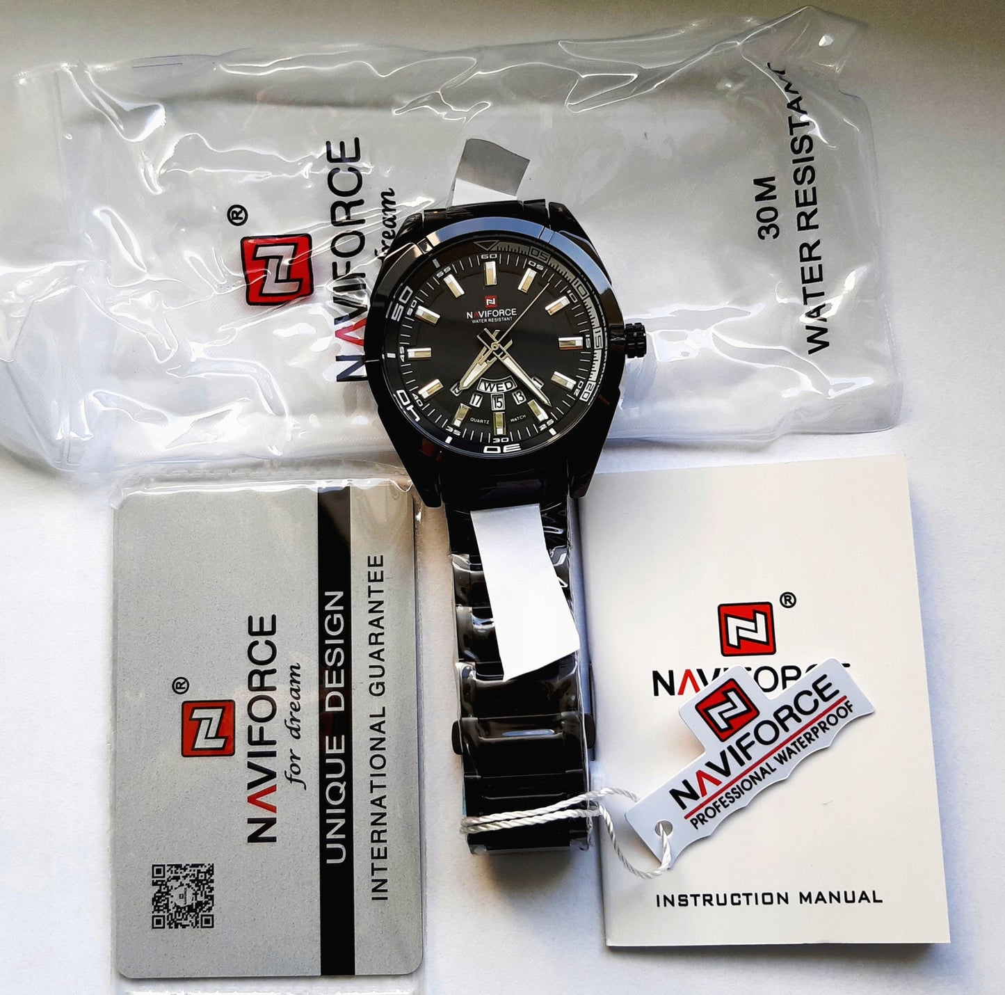 NAUJAS VYRIŠKAS LAIKRODIS NAVIFORCE, KARINIO STILIAUS, DATA-DIENA