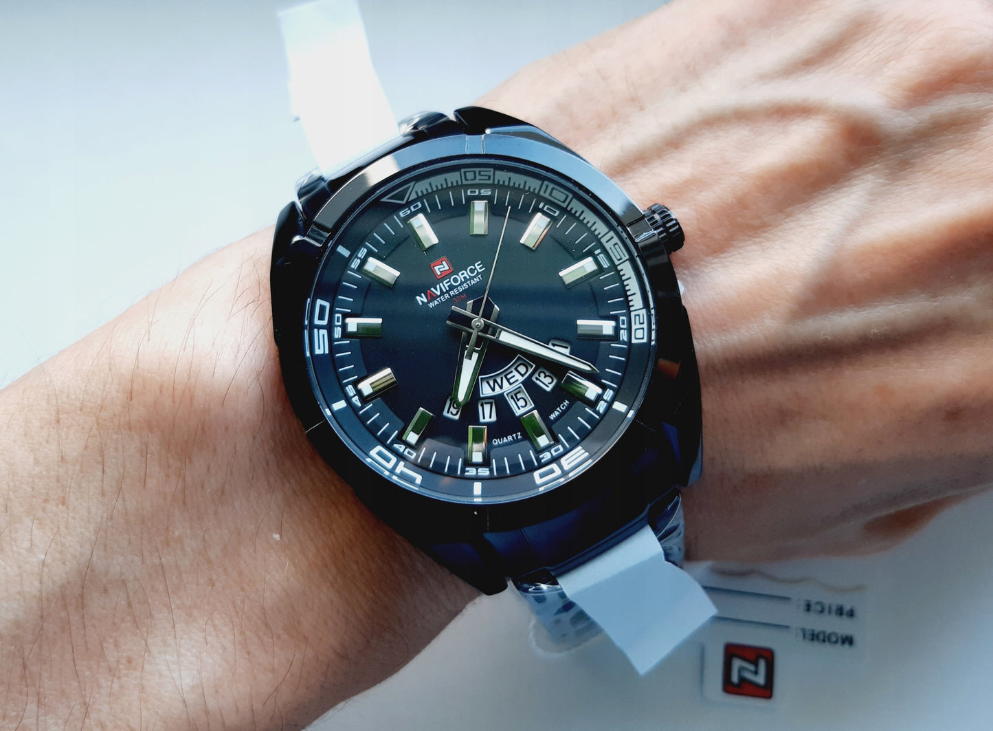 NAUJAS VYRIŠKAS LAIKRODIS NAVIFORCE, KARINIO STILIAUS, DATA-DIENA