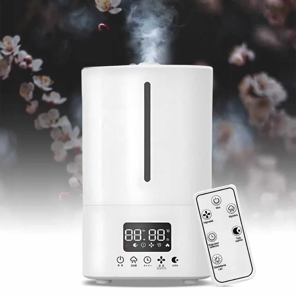 Ultragarsinis išmanusis oro drėkintuvas 25 W - 5l su nuotolinio valdymo pulteliu, aromaterapija