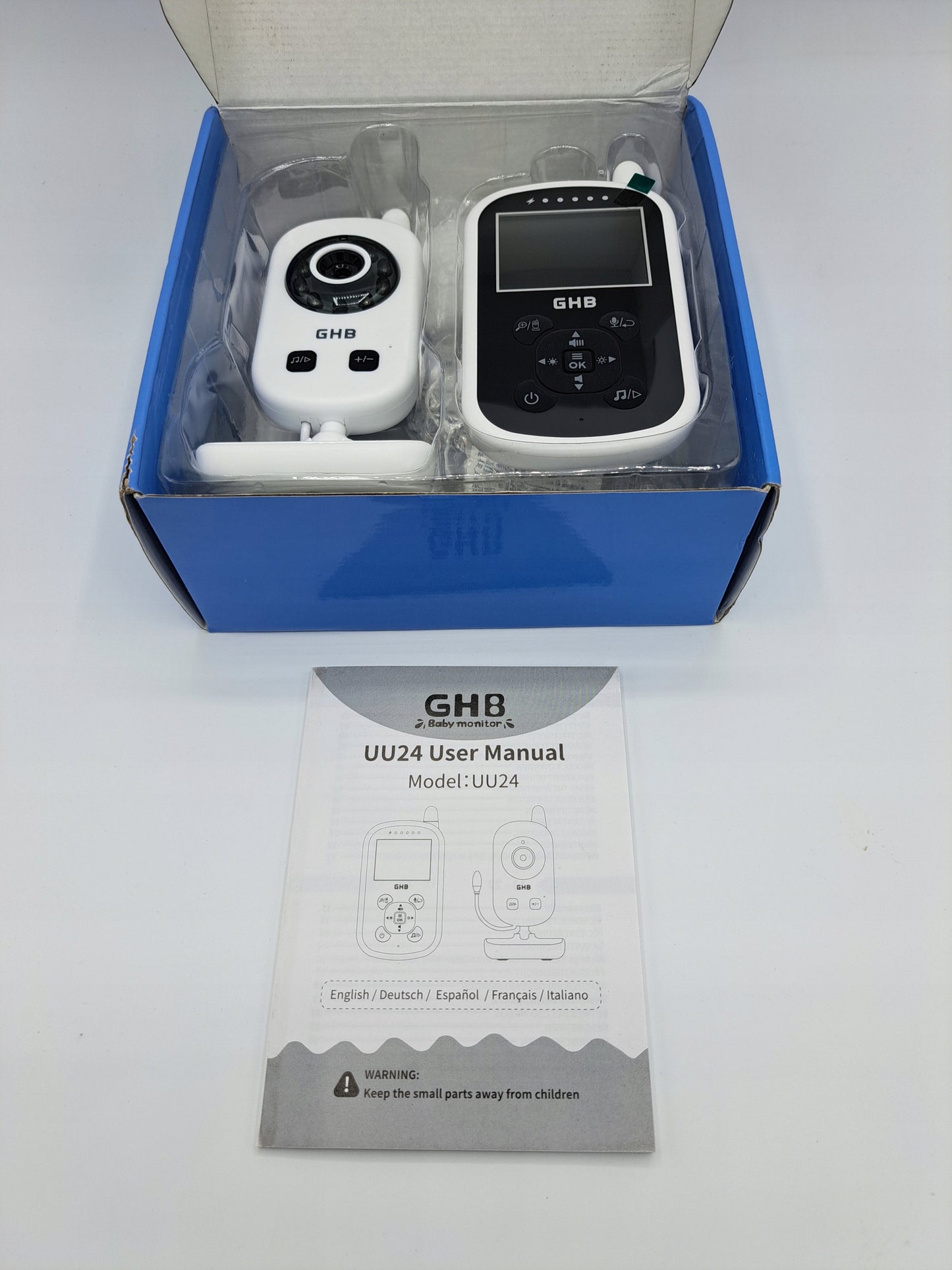 Elektroninė auklė GHB balta Naktinis režimas FULL HD