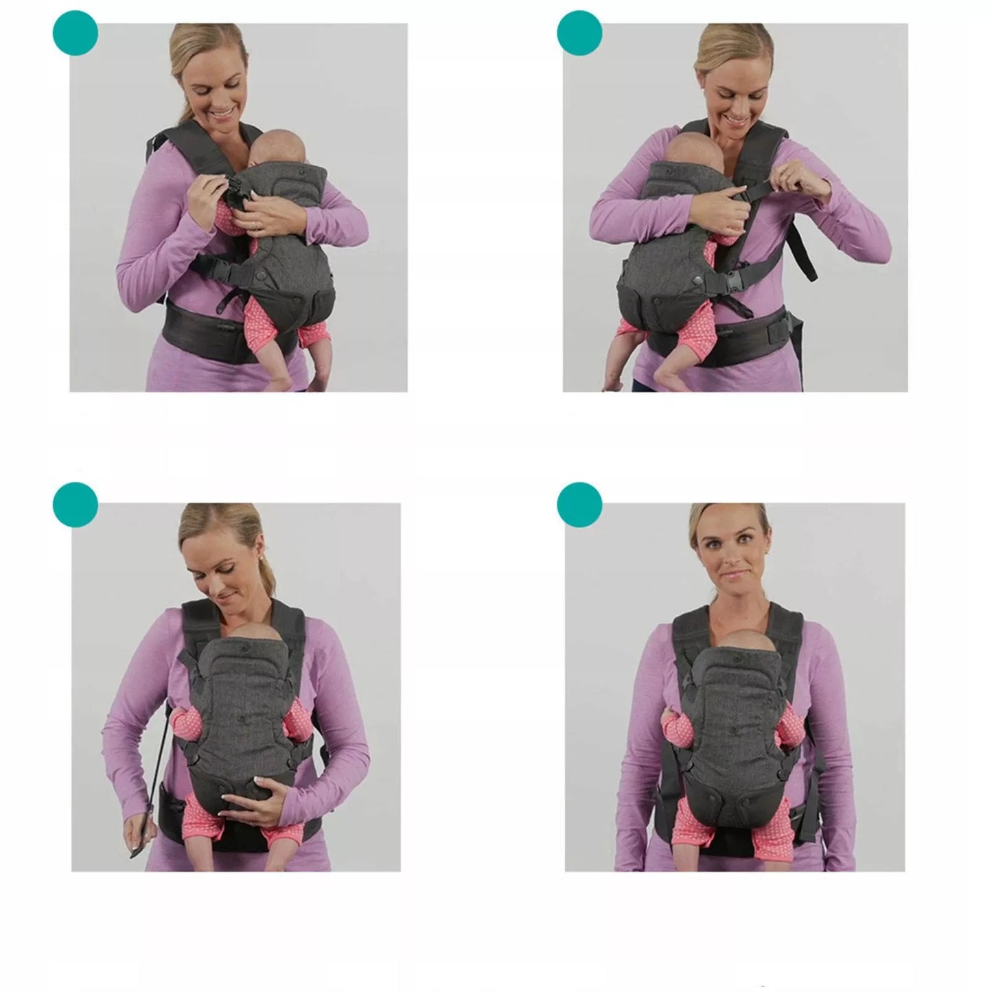 Vaikiška nešioklė 4in1 Ergonomiška nugaros ir klubų nešioklė su sėdyne