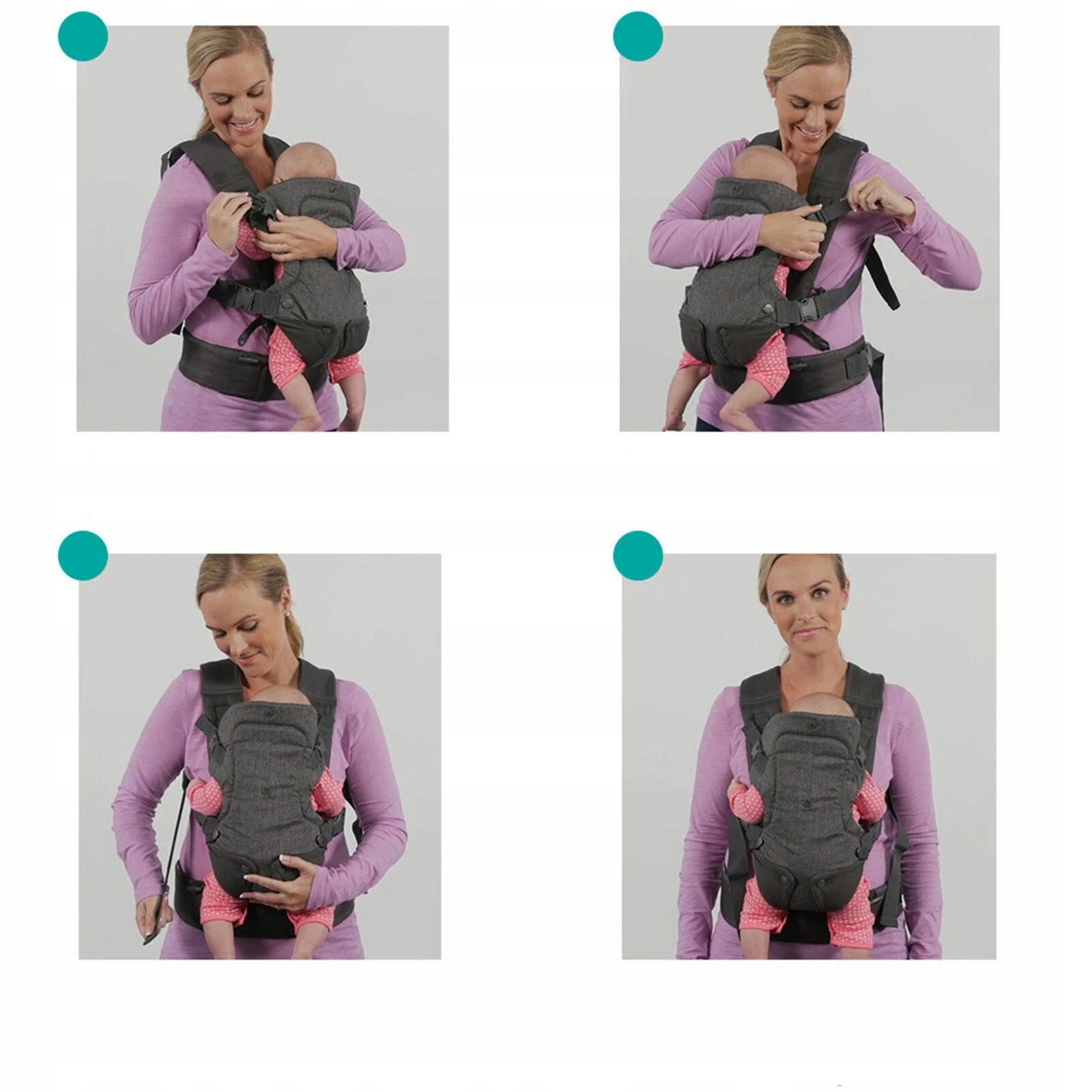 Vaikiška nešioklė 4in1 Ergonomiška nugaros ir klubų nešioklė su sėdyne