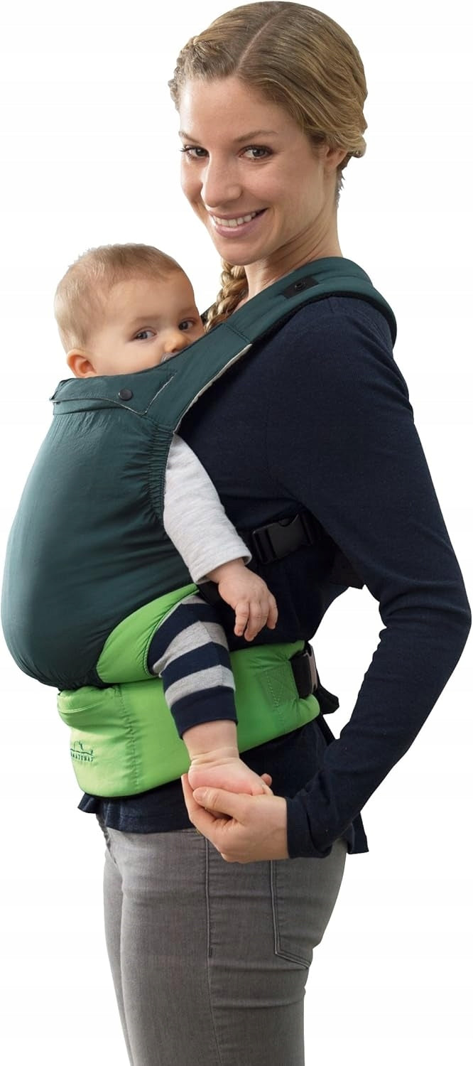 Vaikiškos nešioklės-skarelės Amazonas Smart Carrier Ultra-Light žalios, iki 15kg