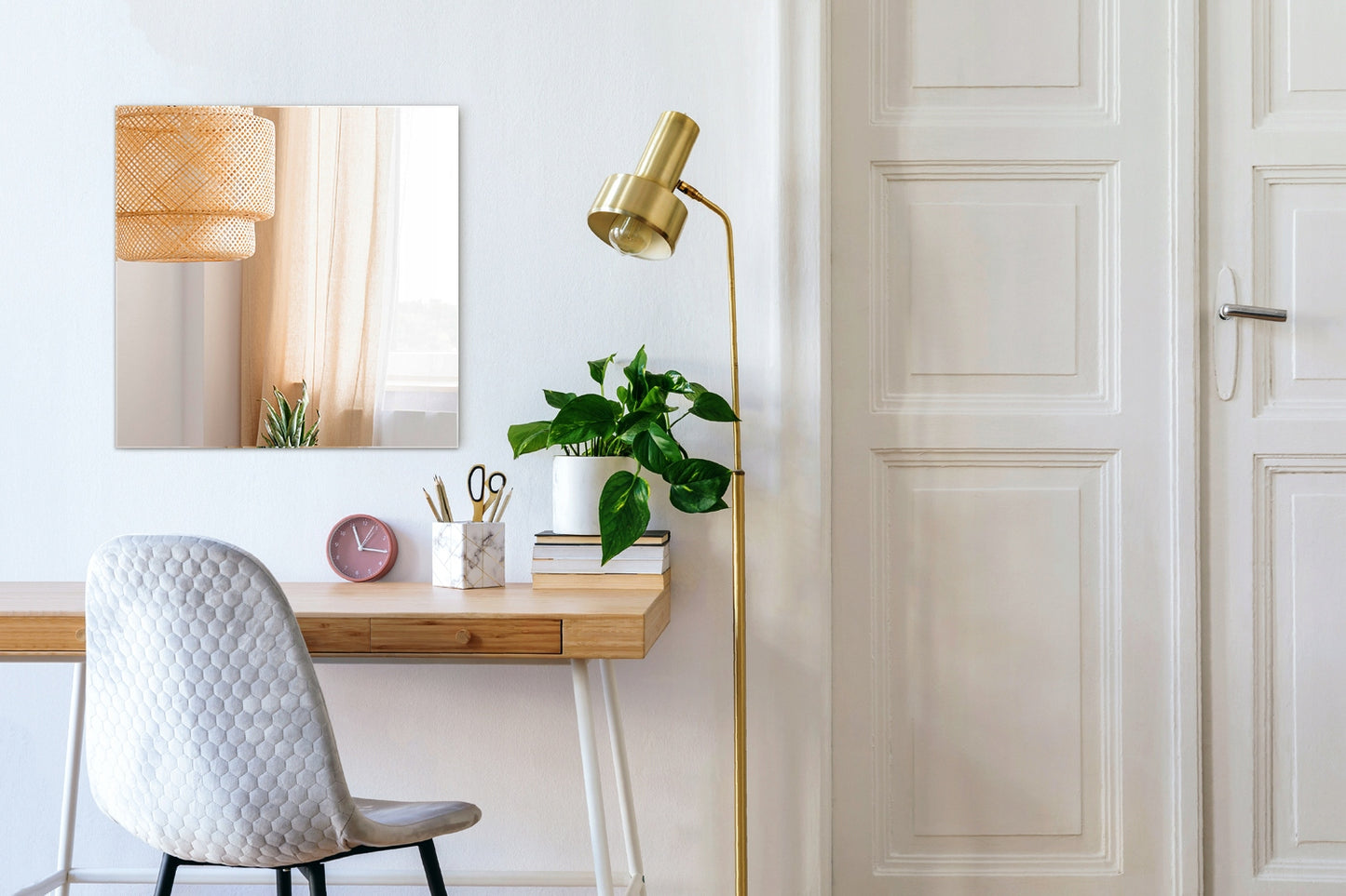 Modernus stačiakampis veidrodis be rėmelio 70x50 cm