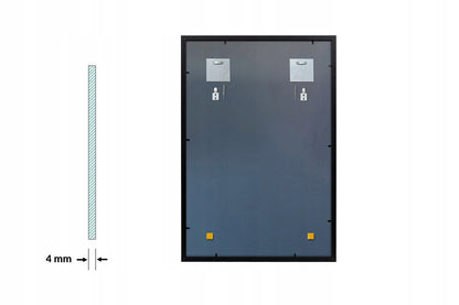 Modernus sieninis veidrodis su juodu rėmu 70x50 cm