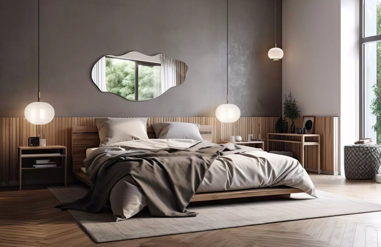 Modernus Kabantis Sieninis Veidrodis Loft Stiliaus Svetainei, Miegamajam, Tualetiniam Stalui