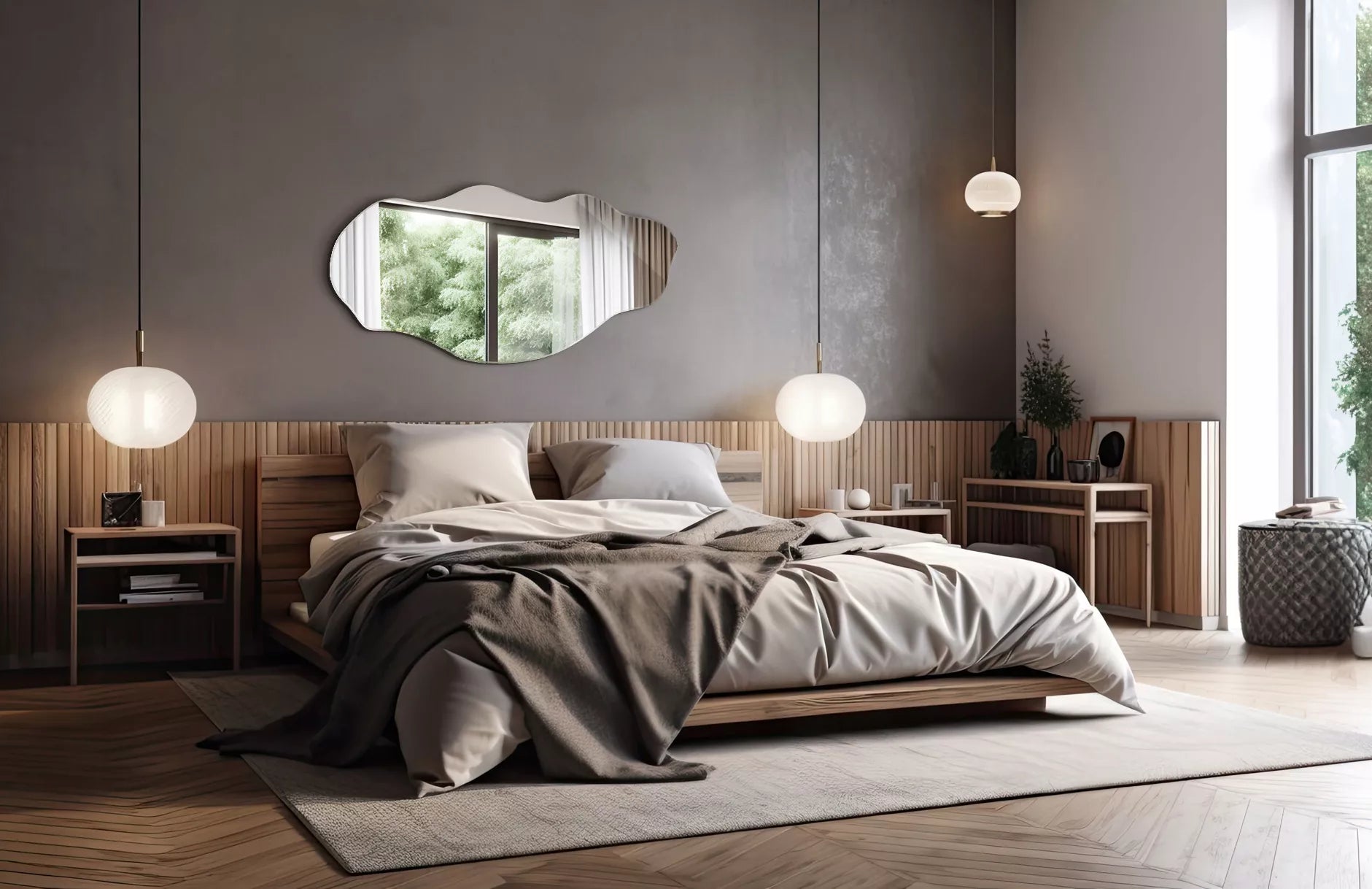 Modernus Kabantis Sieninis Veidrodis Loft Stiliaus Svetainei, Miegamajam, Tualetiniam Stalui