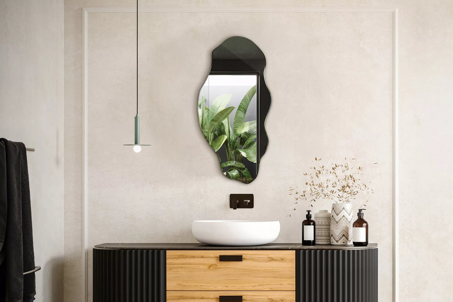 Modernus Kabantis Sieninis Veidrodis Loft Stiliaus Svetainei, Miegamajam, Tualetiniam Stalui