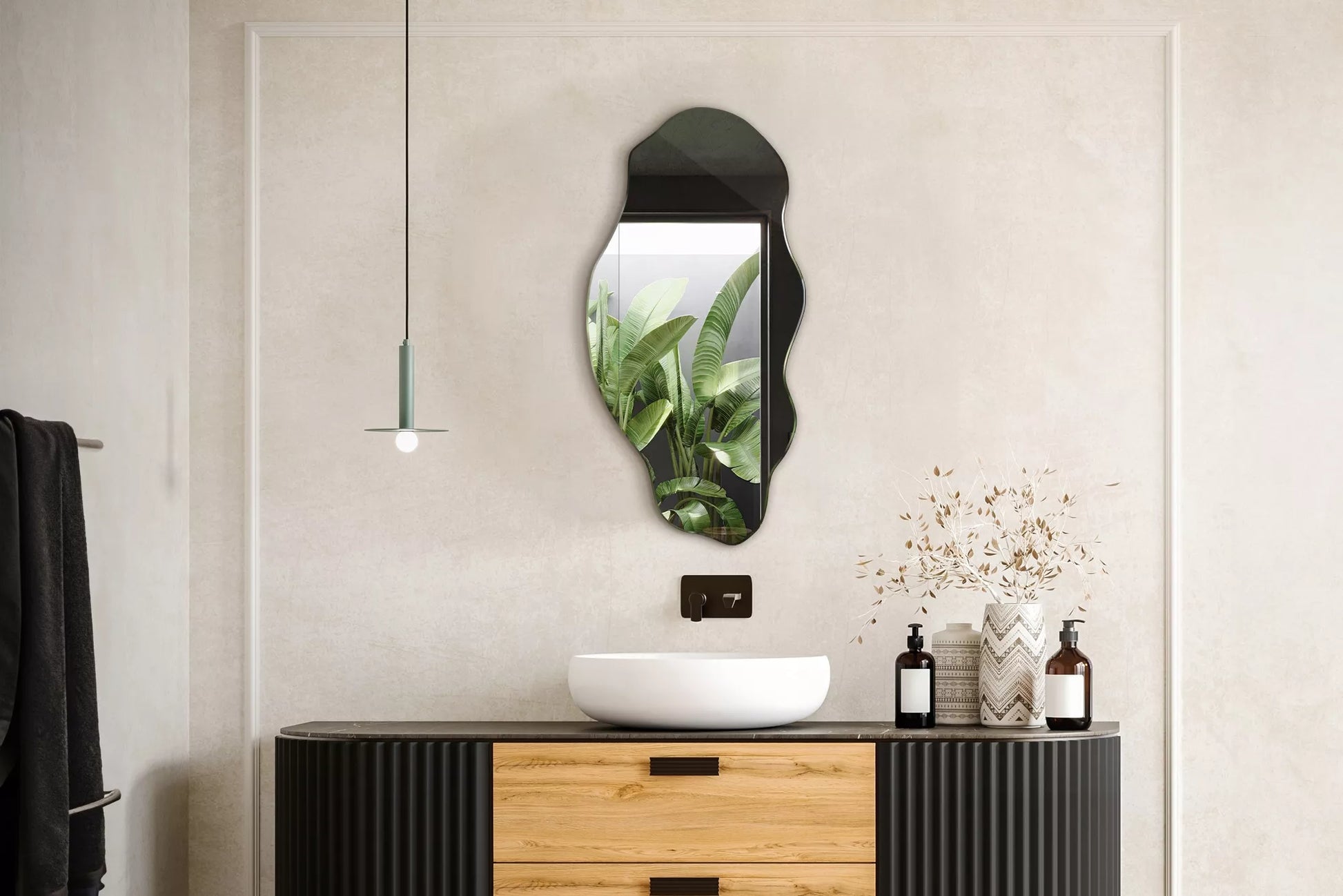 Modernus Kabantis Sieninis Veidrodis Loft Stiliaus Svetainei, Miegamajam, Tualetiniam Stalui