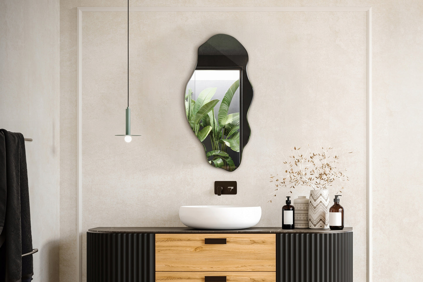 Modernus Kabantis Sieninis Veidrodis Loft Stiliaus Svetainei, Miegamajam, Tualetiniam Stalui