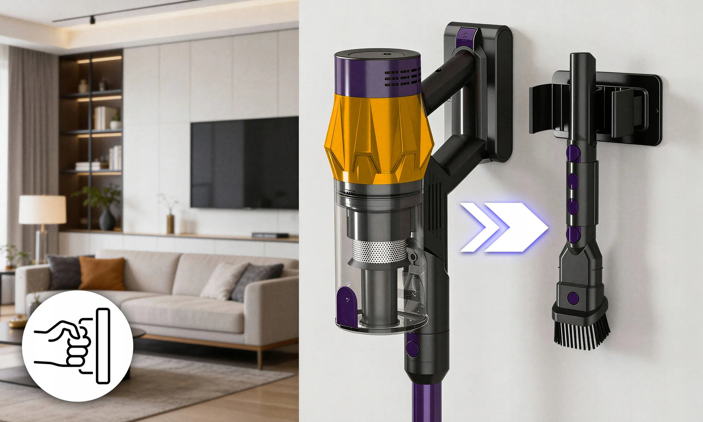 Belaidis vertikalus rankinis akumuliatorinis dulkių siurblys Electo 550W