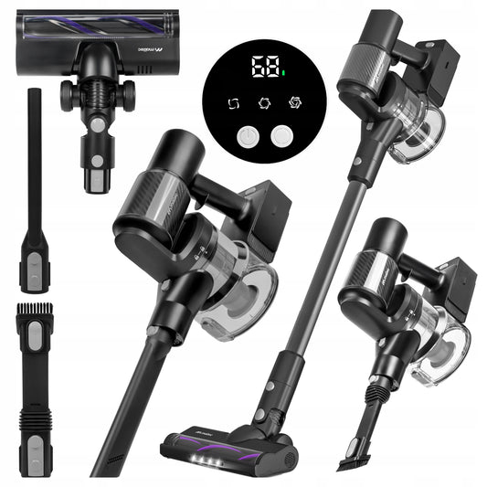 Belaidis vertikalus dulkių siurblys be maišelio, elektrinis šepetys, LED, 3in1, 250W