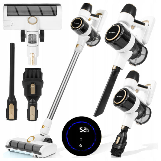 Vertikalus belaidis dulkių siurblys be maišelio, elektrinis šepetys, LED, 3-in-1, 350W