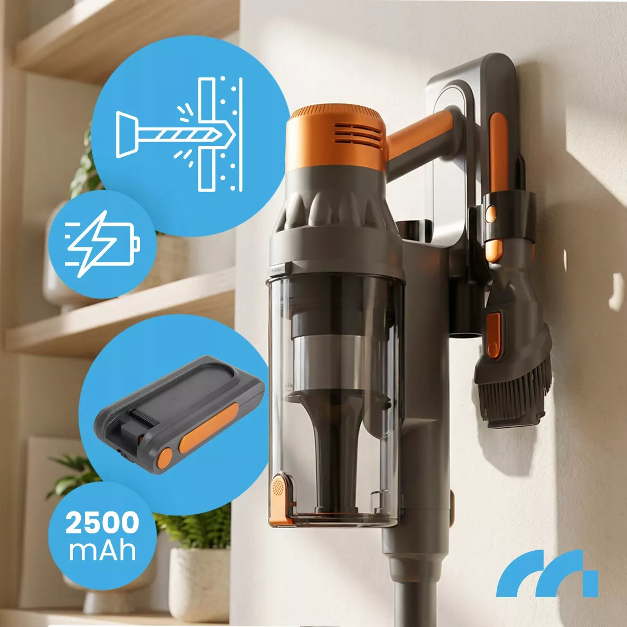 Belaidis vertikalus dulkių siurblys MalTec PRO4000, 3-in-1, 500W