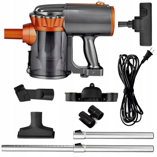 Vertikalus rankinis cikloninis dulkių siurblys be maišelio, galingas 650W, 5in1, patogus, 5m