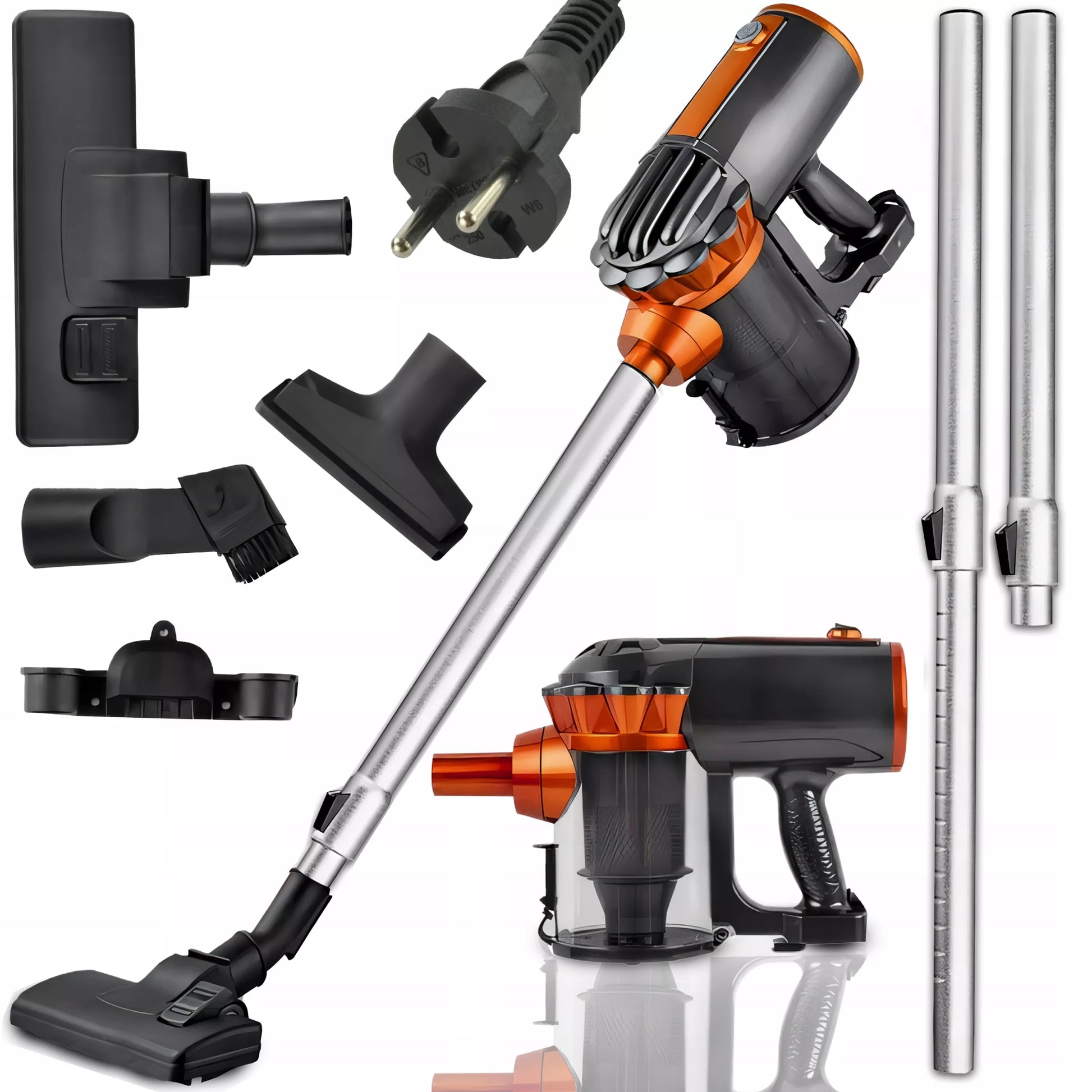RETOO vertikalus rankinis cikloninis dulkių siurblys, bemaišis, galingas 650W, 5 viename, patogus, laidas 5m