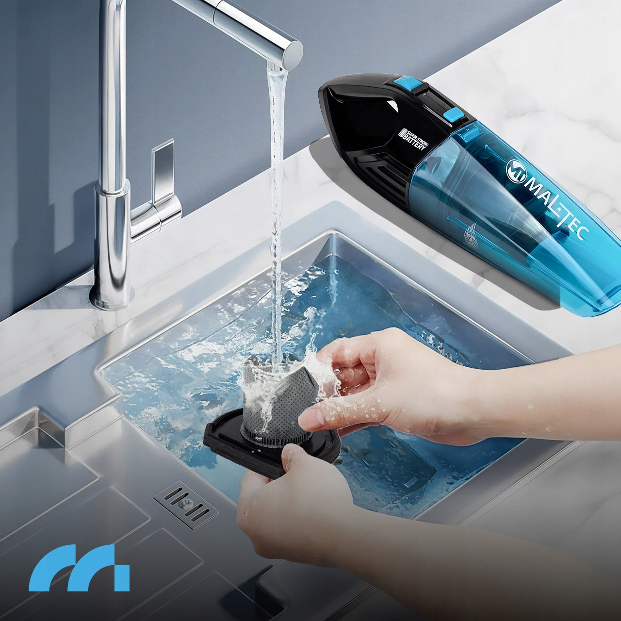 Rankinis belaidis akumuliatorinis dulkių siurblys automobiliui – drėgnam valymui