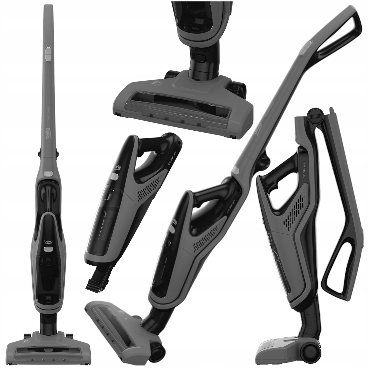 Nešiojamas ir vertikalus dulkių siurblys BEKO 3in1 pilkas galingas naujas leidimas