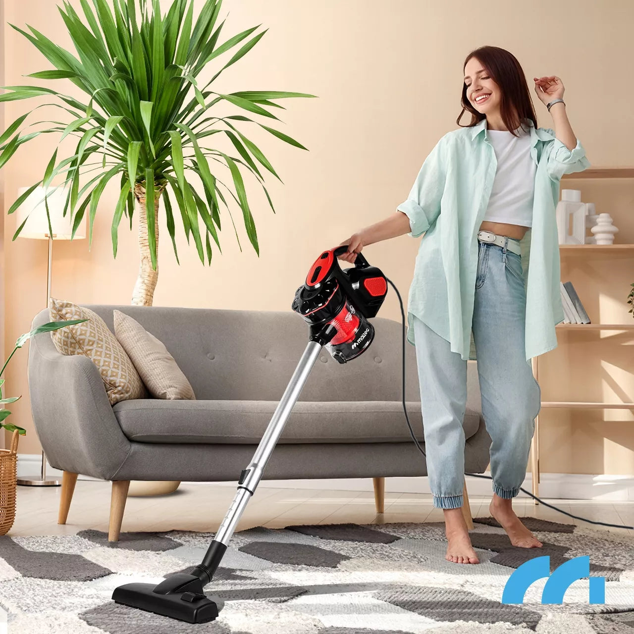 Rankinis vertikalus cikloninis dulkių siurblys be maišelio 600W 5 viename – mažas, galingas ir lengvas