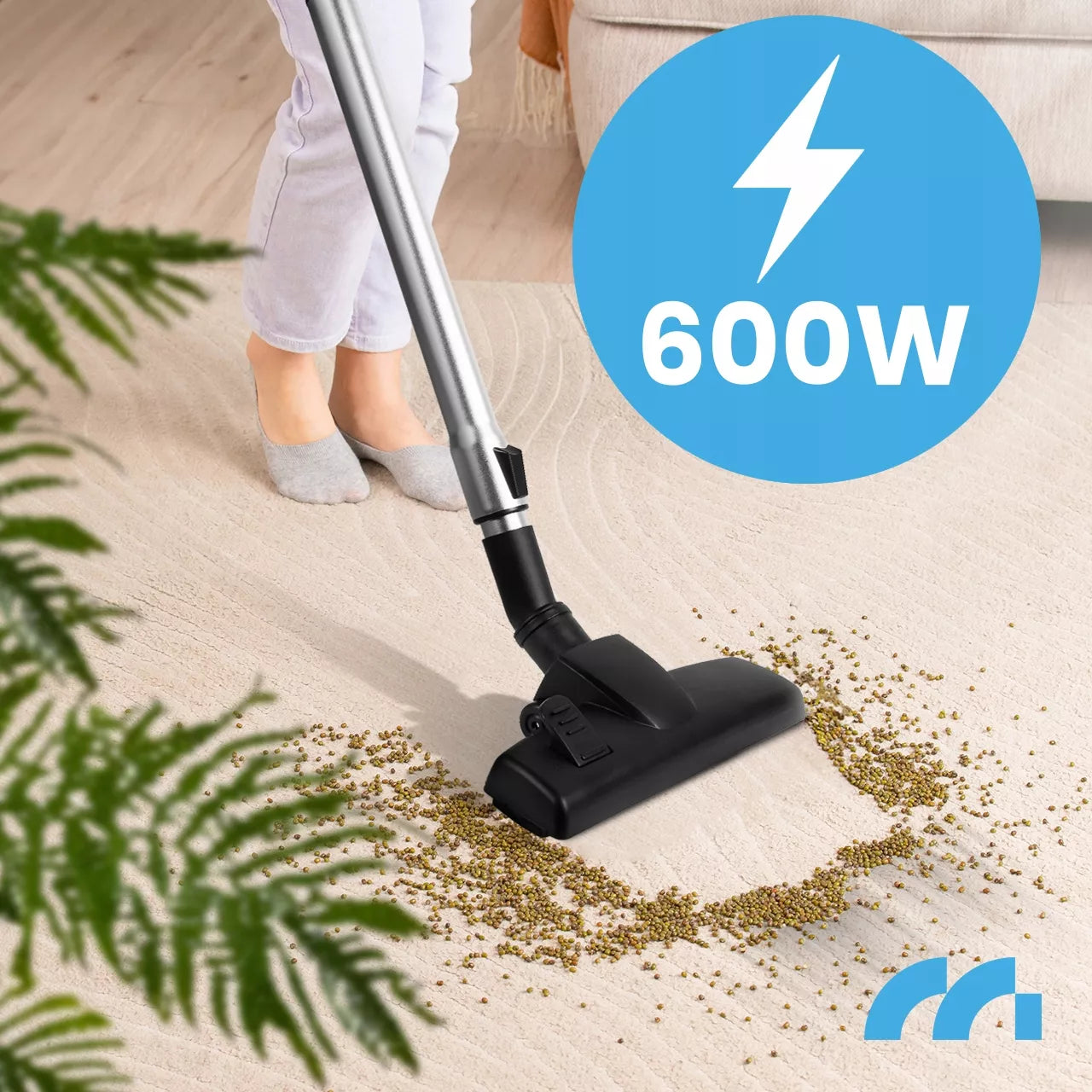 Rankinis vertikalus cikloninis dulkių siurblys be maišelio 600W 5 viename – mažas, galingas ir lengvas