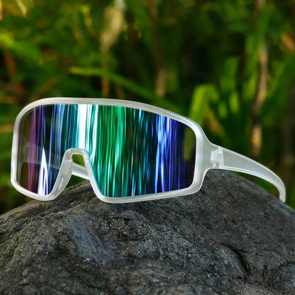 Sportiniai Akiniai Nuo Saulės Elastingi UV400 Filtro Juodi/Žali + Dėklas