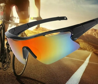 Sportiniai akiniai nuo saulės Lankstūs UV400 filtras JUODI + dėklas