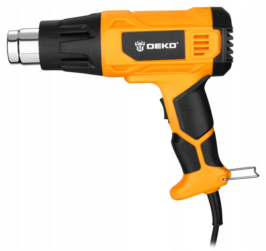 Elektrinis karšto oro pūtiklis 2000W, du greičiai, keičiami antgaliai medienai, dažams, apdailai