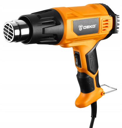 Elektrinis karšto oro pūtiklis 2000W, du greičiai, keičiami antgaliai medienai, dažams, apdailai