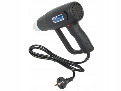 Elektrinis karšto oro pūtiklis 2000W, reguliuojamas, 230V, 2 greičiai, 100-600°C, galingas + 4 antgaliai