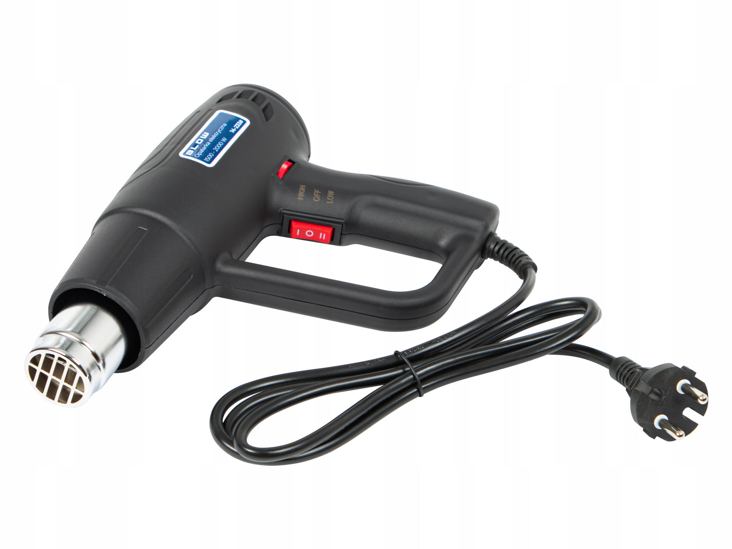 Elektrinis karšto oro pūtiklis 2000W, reguliuojamas, 230V, 2 greičiai, 100-600°C, galingas + 4 antgaliai