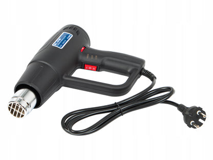 Elektrinis karšto oro pūtiklis 2000W, reguliuojamas, 230V, 2 greičiai, 100-600°C, galingas + 4 antgaliai