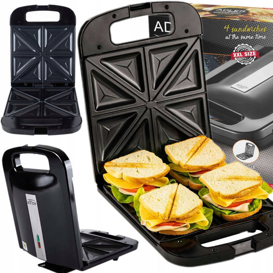 Sumuštinių keptuvė/grilius XXL 4 sumuštiniams, 2000W