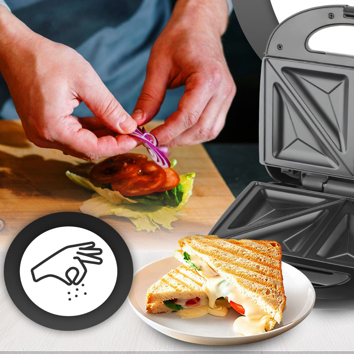 Keraminis sumuštinių skrudintuvas traškiems sumuštiniams 750 W