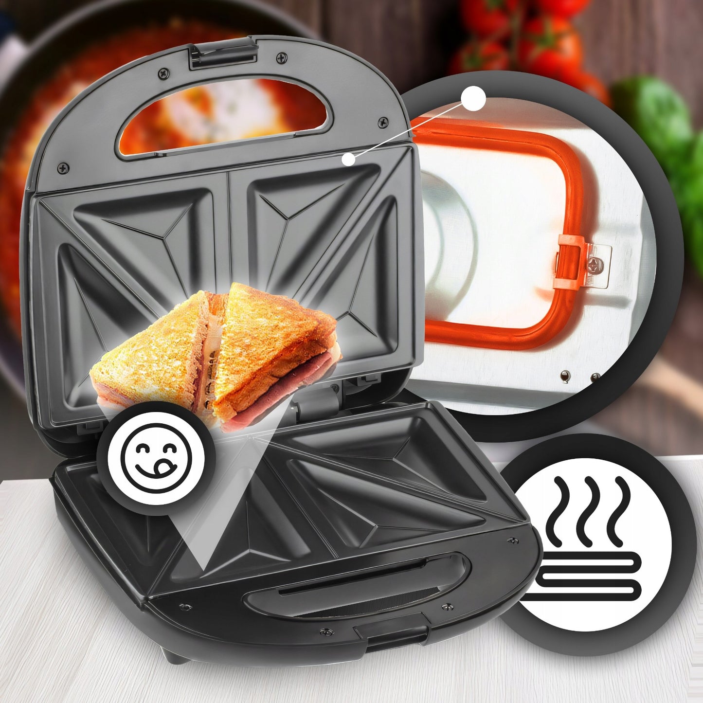 Keraminis sumuštinių skrudintuvas traškiems sumuštiniams 750 W