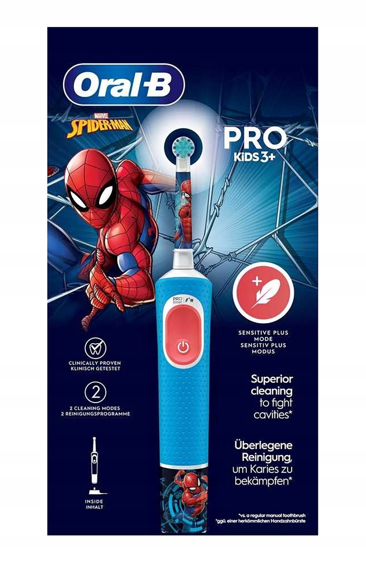 ORAL B Vaikiškas elektrinis dantų šepetėlis SPIDERMAN PRO 103