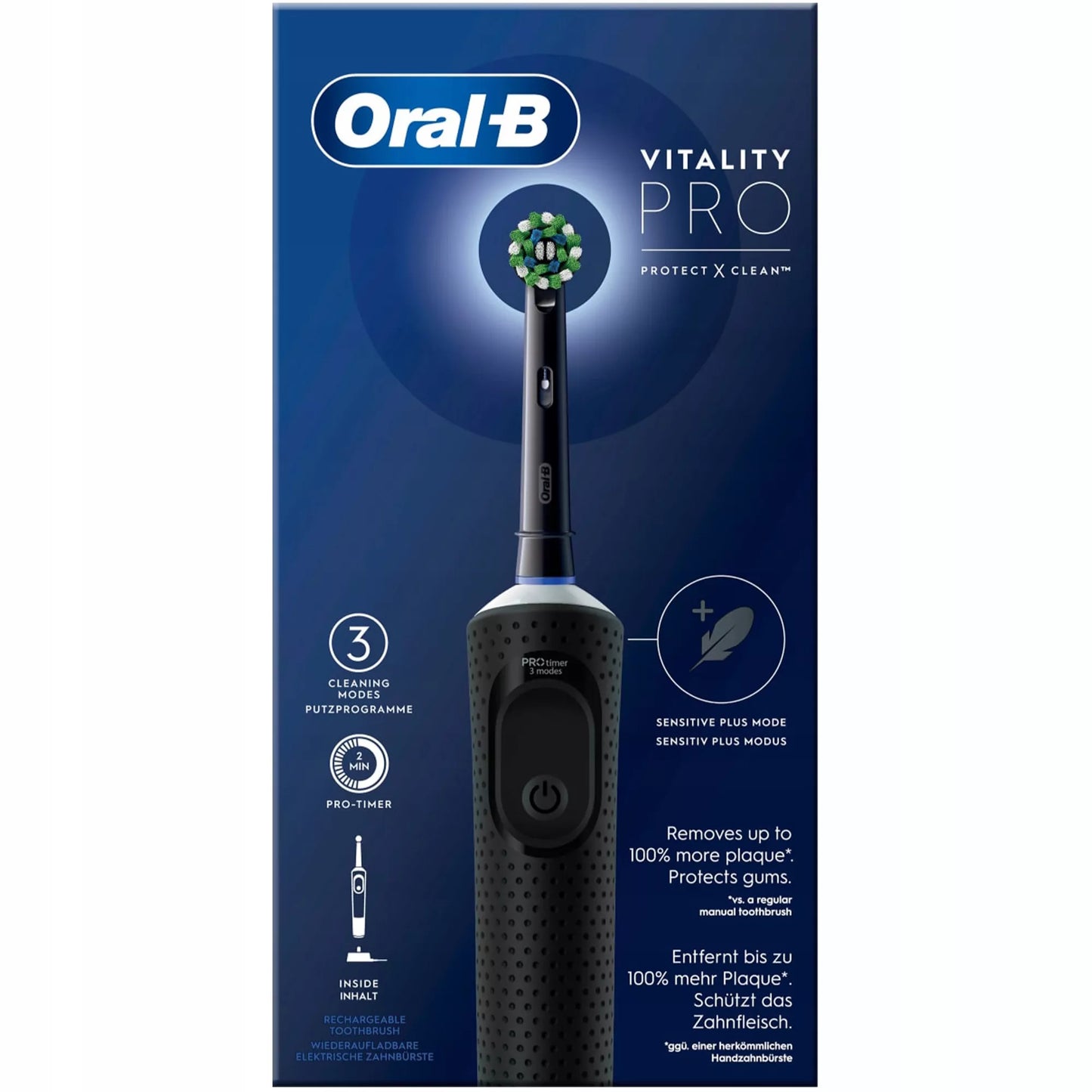 ORAL-B VITALITY PRO D103 Elektrinis dantų šepetėlis, juodas, rinkinys