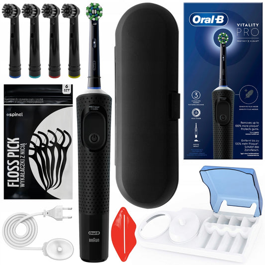 ORAL-B VITALITY PRO D103 Elektrinis dantų šepetėlis, juodas, rinkinys
