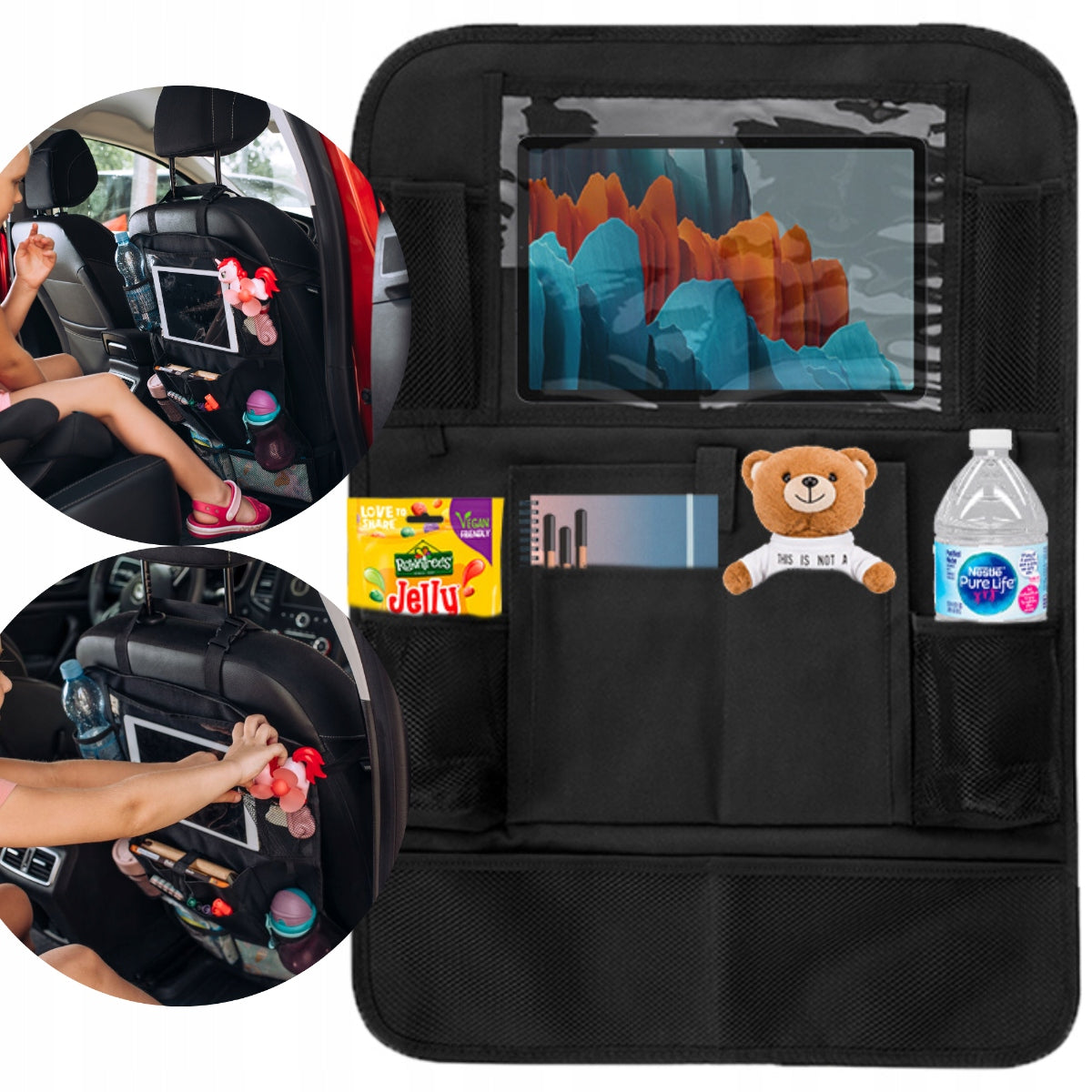 Automobilinis organizatorius apsauga sėdynei tvirtas