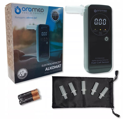 OROMED F11 Elektrocheminis alkotesteris, tikslus + kandikliai + 12 mėn. kalibracija