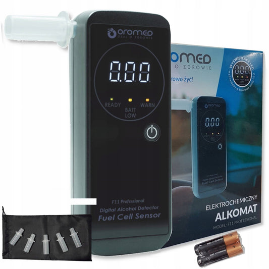 OROMED F11 Elektrocheminis alkotesteris, tikslus + kandikliai + 12 mėn. kalibracija