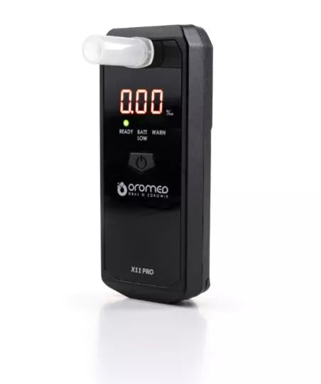 OROMED X11 PRO Elektrocheminis tikslus alkoholio matuoklis + pūstukai + kalibravimas 12 mėn.
