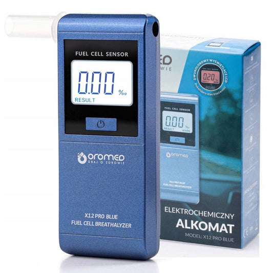 OROMED X12 Elektrocheminis Tikslus Alkotesteris + Pūstukai + 12m Kalibracija