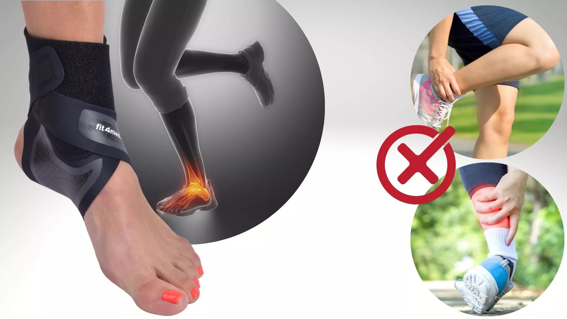 Fit4Med kulkšnies įtvaras, dešinei pėdai, universalus