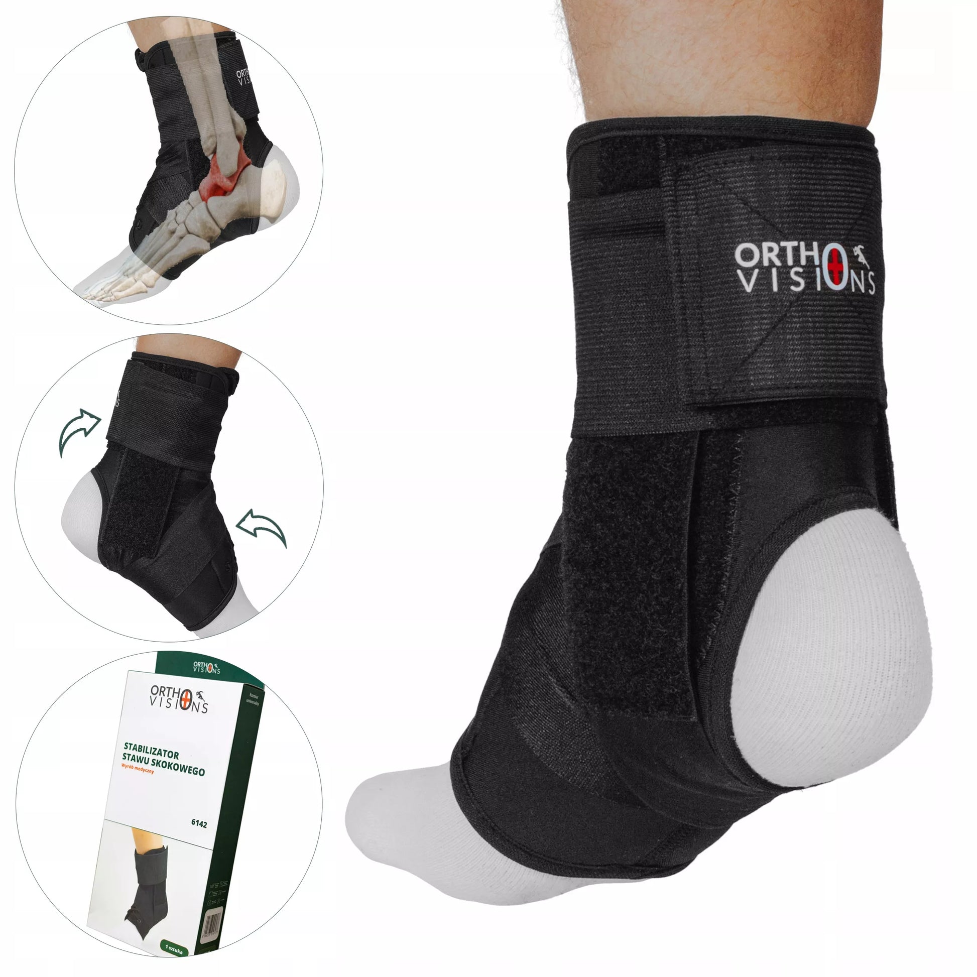 OrthoVisions čiurnos stabilizatorius, elastinis įtvaras pėdai