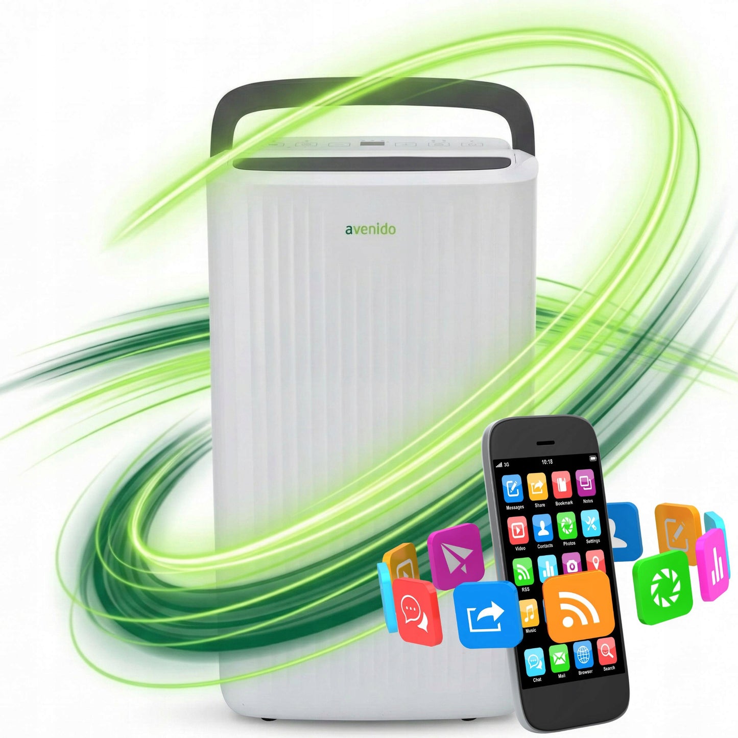 Automatinis oro sausintuvas 10l/24h WIFI 25m2 drėgmės surinkėjas laikmatis