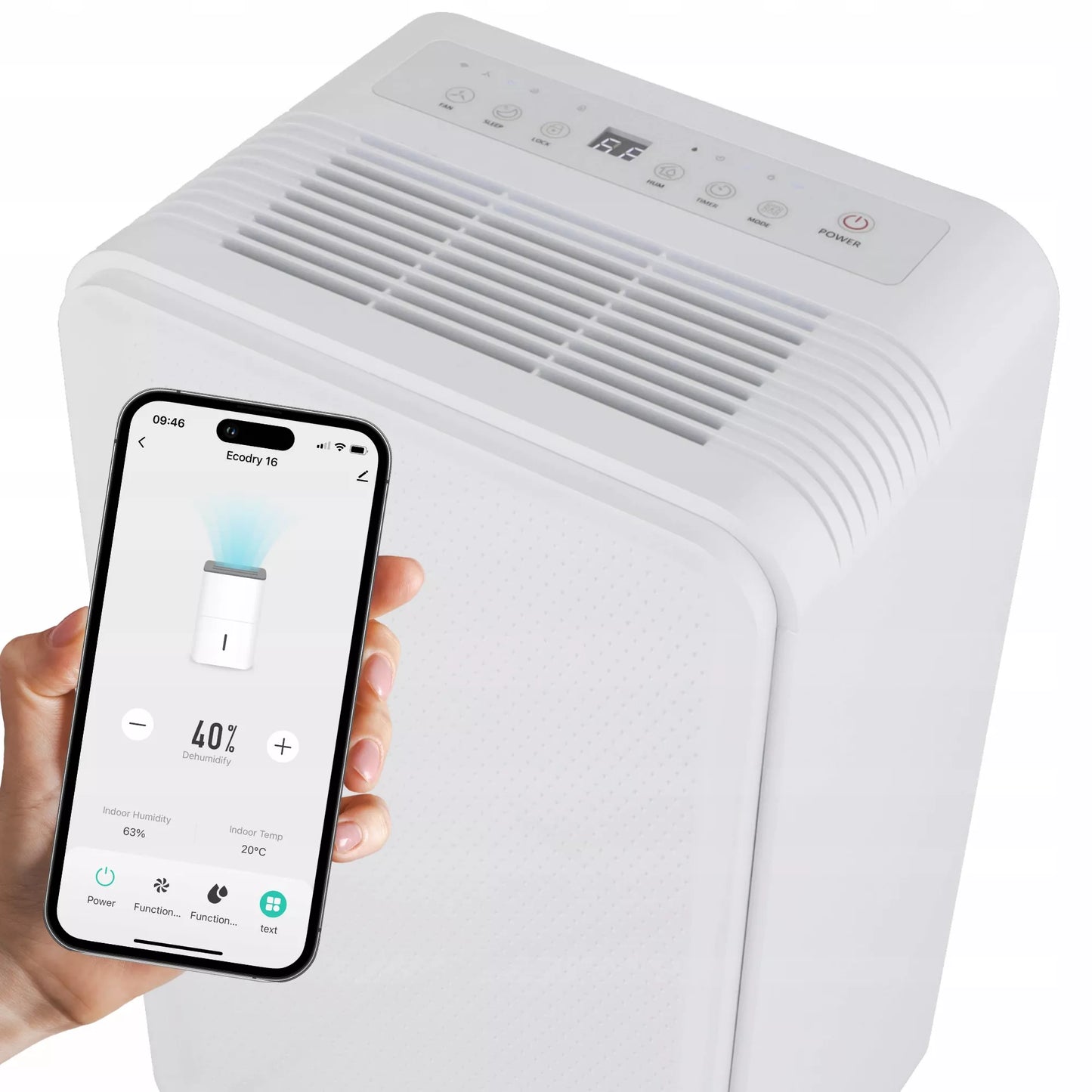 Mission Air ECO 16L/24h WiFi drėgmės surinkėjas, buitinis oro sausintuvas