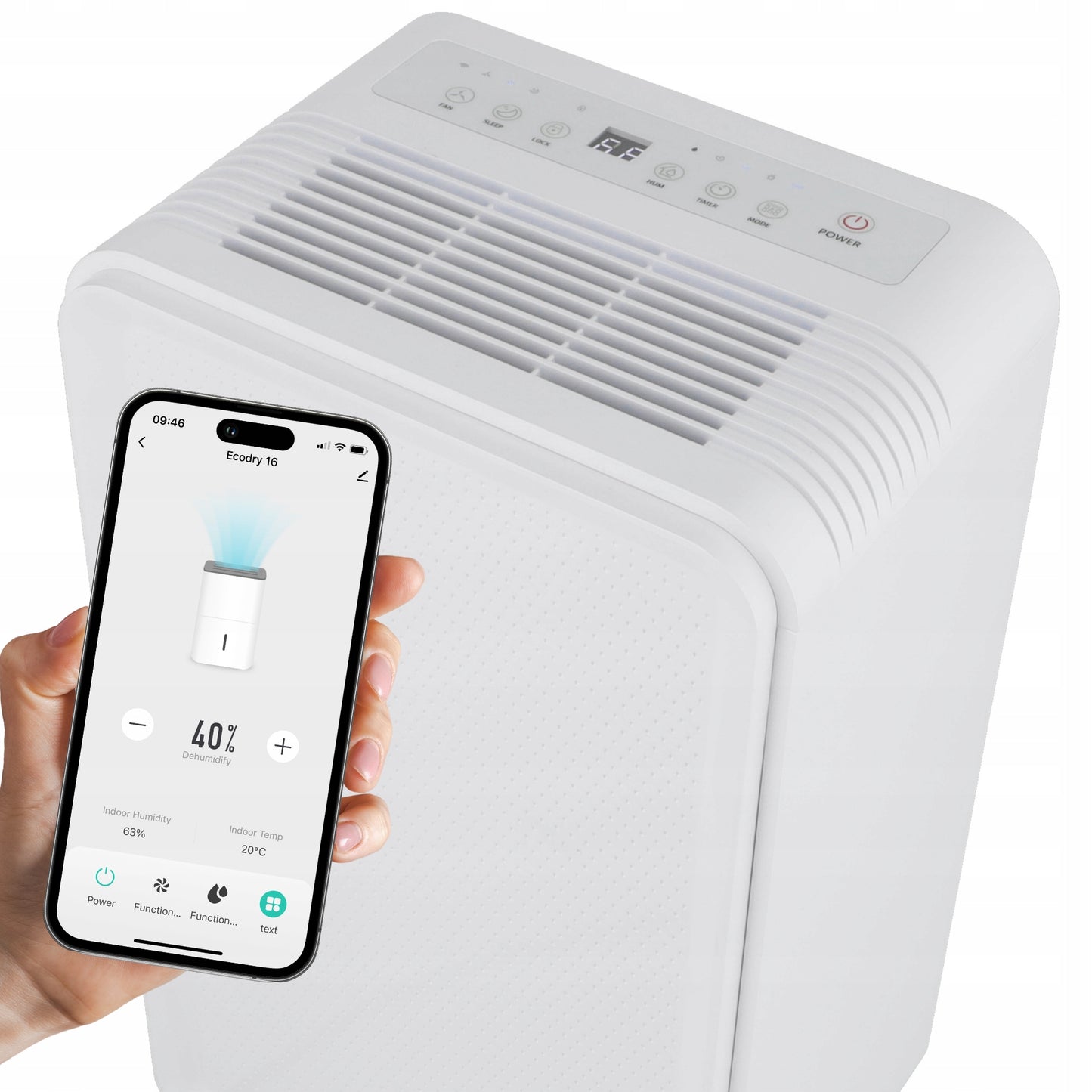 Mission Air ECO 16L/24h WiFi drėgmės surinkėjas, buitinis oro sausintuvas