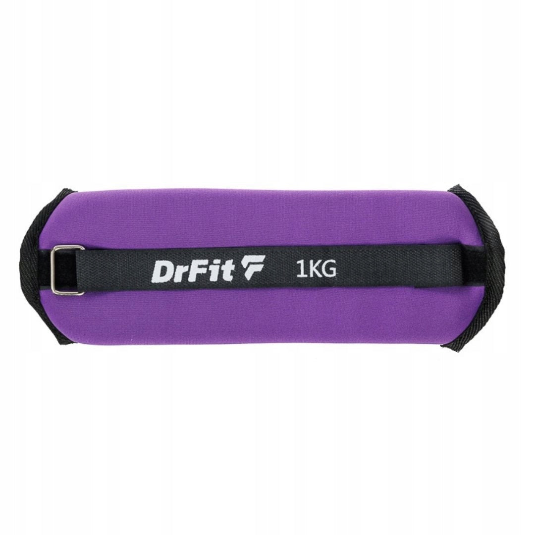 Svoriniai ant čiurnų ir riešų rinkinys 2x 2 kg treniruotėms, bėgimui, violetiniai