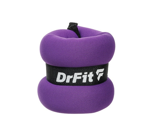 Svoriniai ant čiurnų ir riešų rinkinys 2x 2 kg treniruotėms, bėgimui, violetiniai