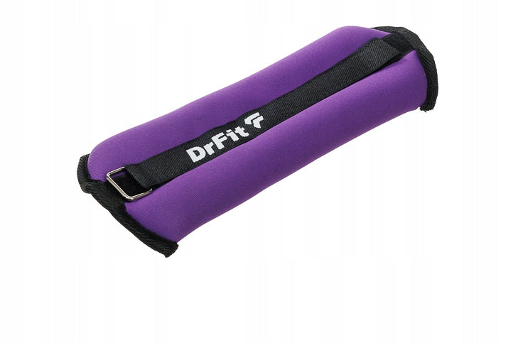 Svoriniai ant čiurnų ir riešų rinkinys 2x 2 kg treniruotėms, bėgimui, violetiniai